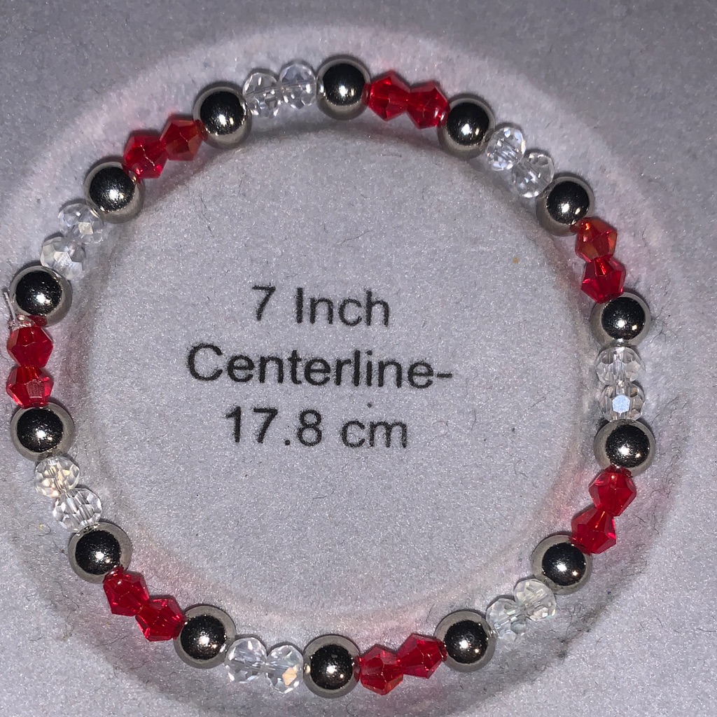 Aurora Borealis Crystal Stretch And Silver Beaded Bracelet